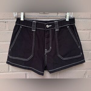 Pac Sun black white trim Jean shorts M